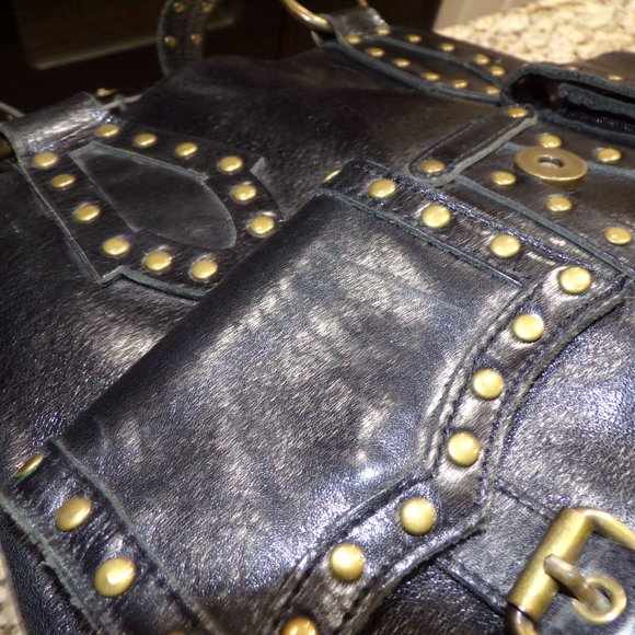 Betsey Johnson Handbag Leather Studded Black purse - Picture 9 of 15